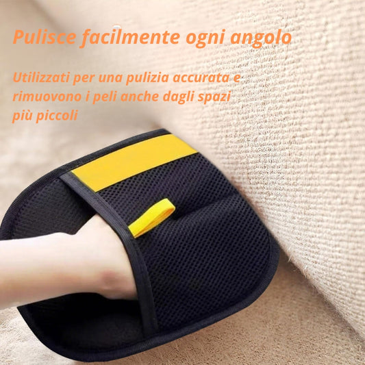 Guanto Rimuovi Peli per Animali con Doppie Setole Elettrostatiche